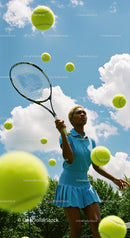 Female Tennis Player in Action on a Sunny Day