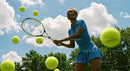 Athlete Playing Tennis on a Sunny Day