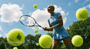 Athletic Woman Playing Tennis on a Sunny Day