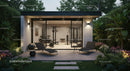 Modern Home Gym Surrounded by Lush Greenery