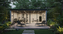 Modern Home Gym Surrounded by Lush Greenery