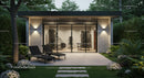 Modern Home Gym with Glass Facade Surrounded by Greenery