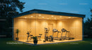 Modern Glass Gym with Evening Illumination
