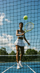 Focused Female Tennis Player on Court