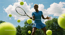Female Tennis Player in Action on Sunny Day
