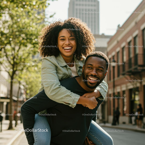 Joyful Couple Enjoying a Sunny Day in the City