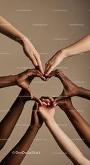 Diverse Hands Forming Heart Shape in Unity