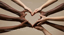 Diverse Hands Forming a Heart Symbol of Unity