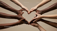 Diverse Hands Forming a Heart Symbol of Unity