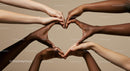 Multicultural Hands Forming a Heart Shape Symbolizing Unity