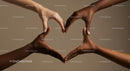 Diverse Hands Forming Heart Shape Symbolizing Unity and Love