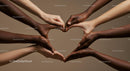 Diverse Hands Forming a Heart for Unity and Cooperation