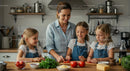 Family Cooking Together with Fresh Ingredients