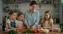Family Cooking Together with Fresh Ingredients
