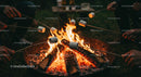 Friends Roasting Marshmallows Over Campfire
