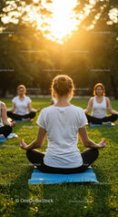 Group Meditation Session in Sunset Park Setting