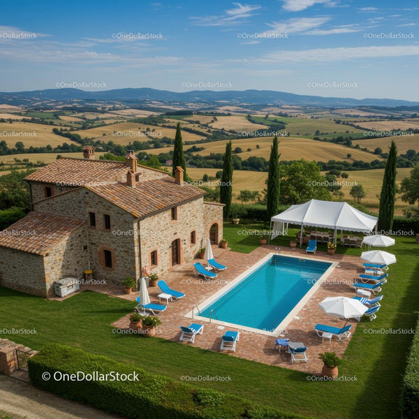 Tuscan Villa with Pool Overlooking Rolling Hills