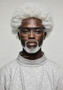 Futuristic Fashion Portrait with Afro Hairstyle and Eyewear