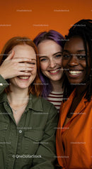 Diverse Group of Happy Women Smiling Together