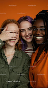 Diverse Group of Happy Women Smiling Together
