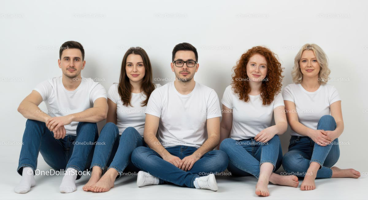 Diverse Group of Young Adults in Casual Attire