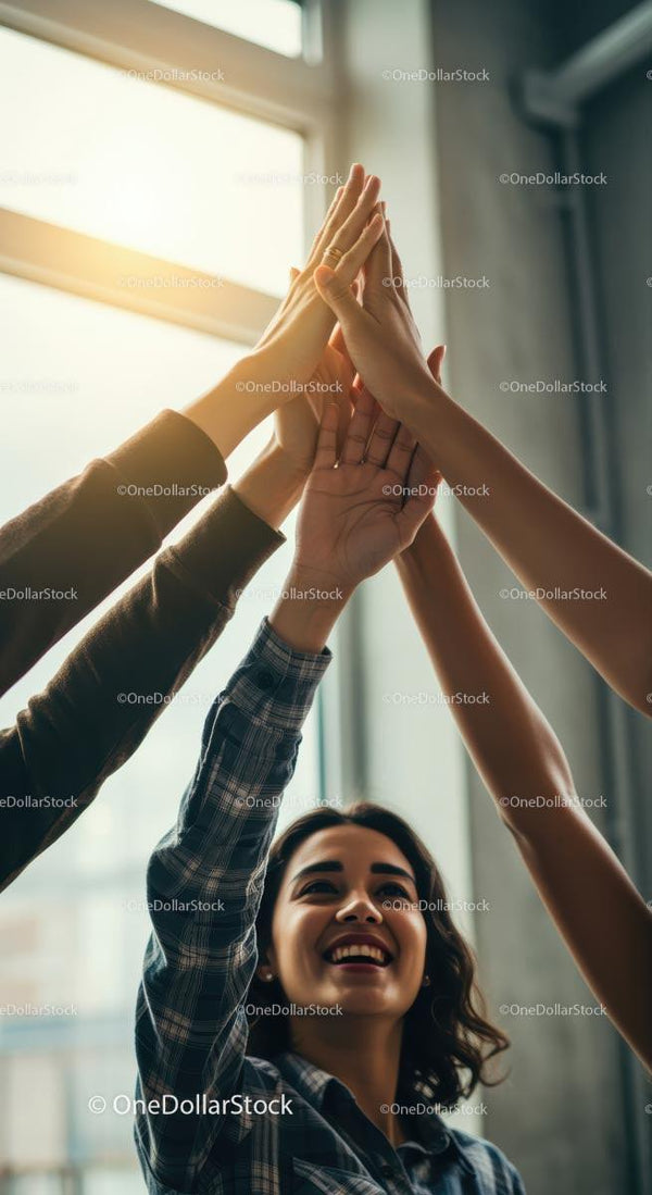 Group High-Fiving in Team Collaboration