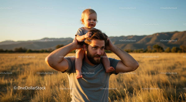 Father and Child Enjoying a Scenic Outdoor Moment