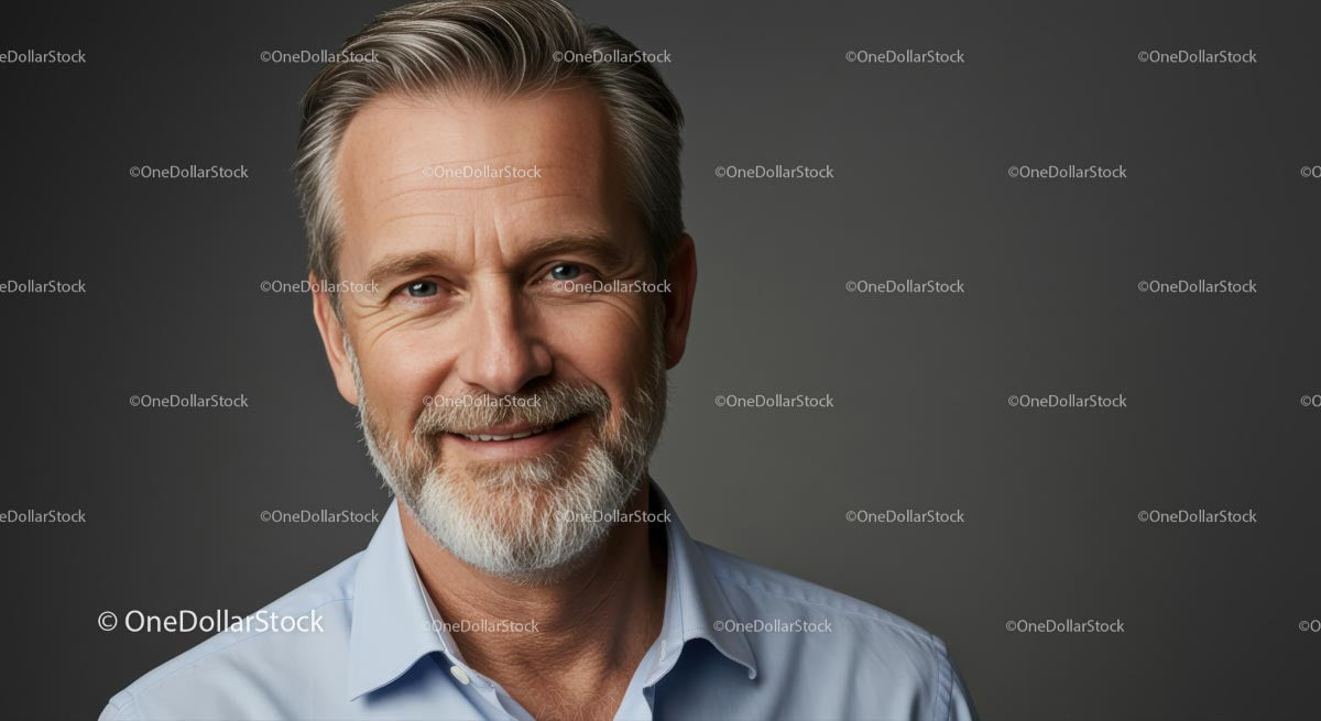Confident Mature Man in Business Casual Attire