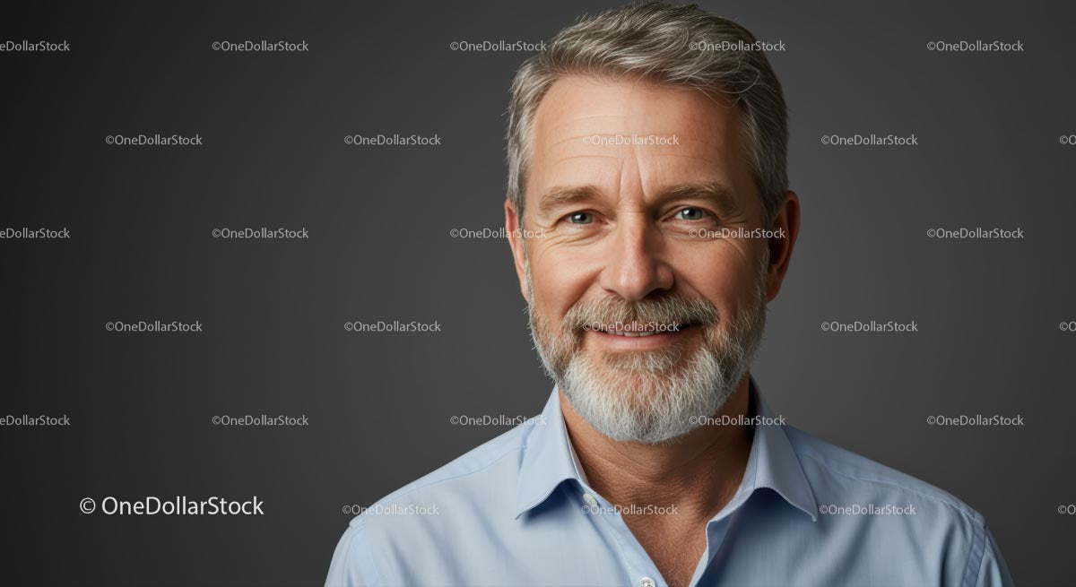 Confident Mature Man Smiling in Professional Portrait