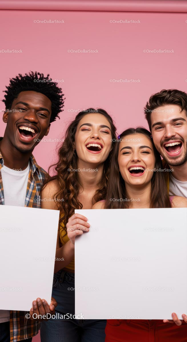 Diverse Group of Happy Friends Laughing Together