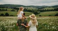 Family Stroll Through Scenic Countryside
