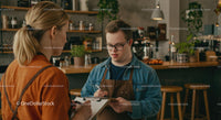 Friendly Barista Taking Customer Order in Cozy Cafe