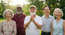 Diverse Group of Happy Seniors Enjoying Outdoor Time