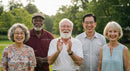 Diverse Group of Joyful Seniors Bonding Outdoors