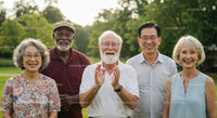 Diverse Group of Joyful Seniors Bonding Outdoors