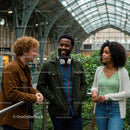 Friends Chatting in Modern Indoor Garden