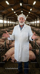 Veterinary Professional in a Pig Farm Barn
