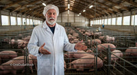 Veterinarian in Pig Barn Overseeing Livestock Care