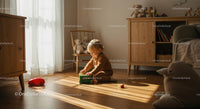 Toddler Enjoying Playtime in Sunlit Nursery