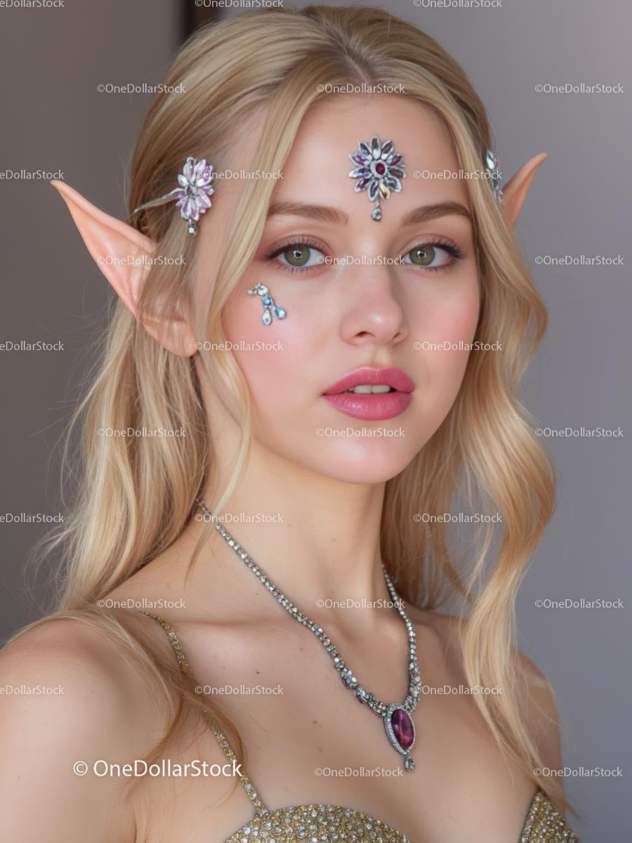 Enchanting Elf Woman with Elegant Jewelry