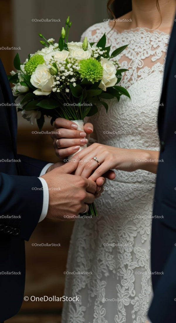 Romantyczna ceremonia ślubna z eleganckim bukietem ślubnym