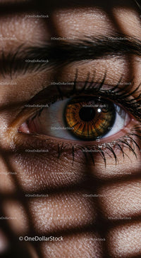 Close-Up of a Brown Eye with Captivating Detail