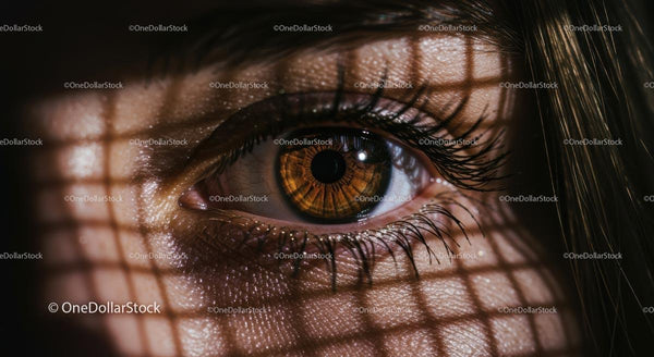 Close-Up of a Human Eye with Intriguing Shadow Patterns