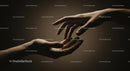 Two Hands Reaching Towards Each Other in Gentle Gesture