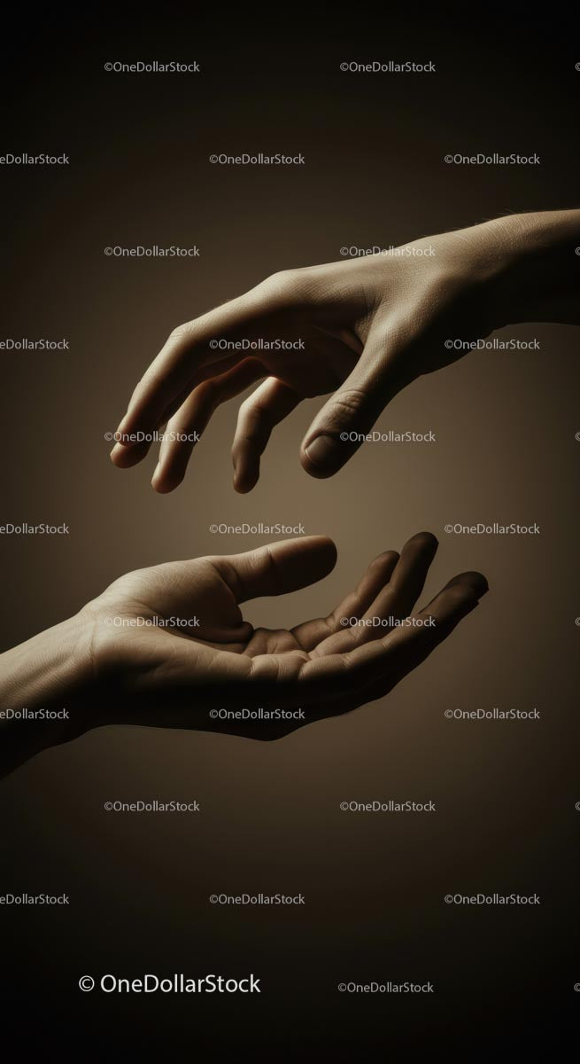 Reaching Hands in Soft Light Displaying Connection