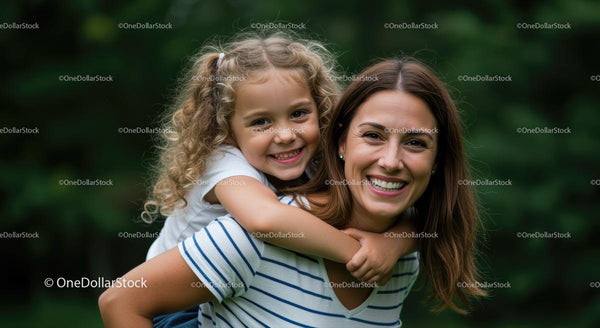 Mother and Daughter Enjoying Time Together in Nature
