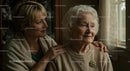 Elderly Woman with Granddaughter in a Warm Embrace