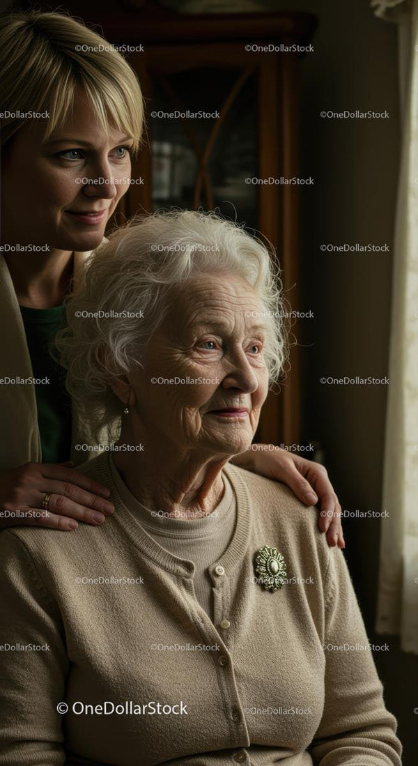 Granddaughter Embracing Beloved Elderly Grandmother