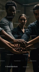 Diverse Group Uniting with Hands Together