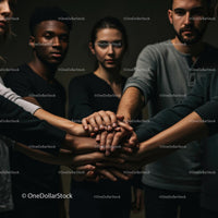 Diverse Group Joining Hands in Unity and Solidarity